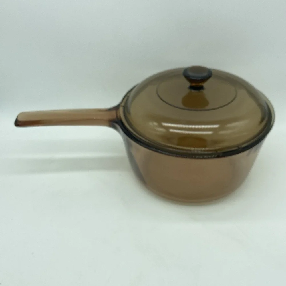 Corning Visions Amber Glass Saucepan/Lid 1.5 Liters Vintage Cookwear Replacement